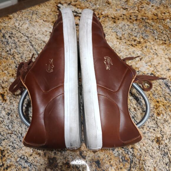 Lacoste Lerond 0320 1 CMA Leather Sneakers Lace Up Cma Brown/White Men's Sz 11.5 - Picture 7 of 12